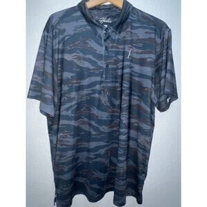 Hoolie Golf Polo Men’s L Shirt Black Camouflage Made In USA Military